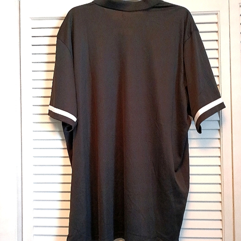 NWT Adidas Black & White Stripe Climacool Polo Shirt (3XL)FIRM - Picture 5 of 7